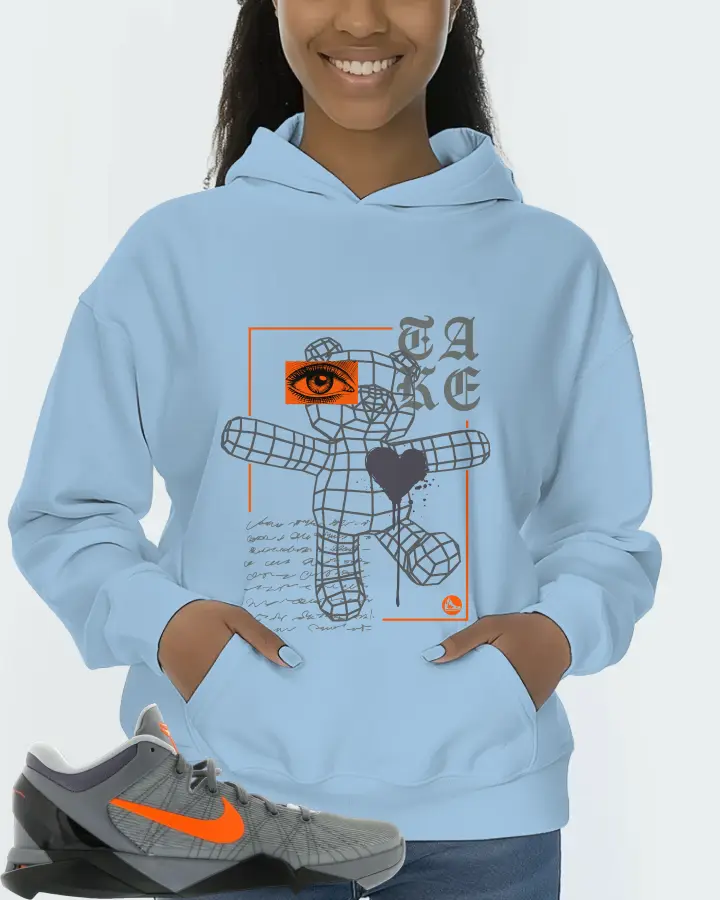 Nike Kobe 7 Sneaker Matching Carolina Blue Hoodie (TAKE) - View 3