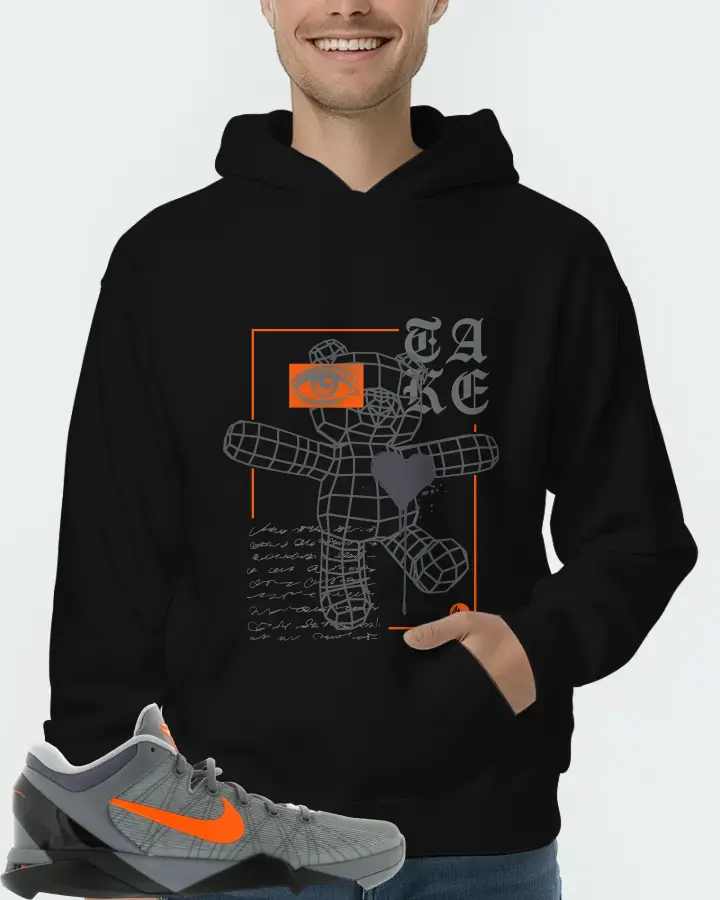 Nike Kobe 7 Sneaker Matching Black Kid's Hoodie (TAKE) - View 4