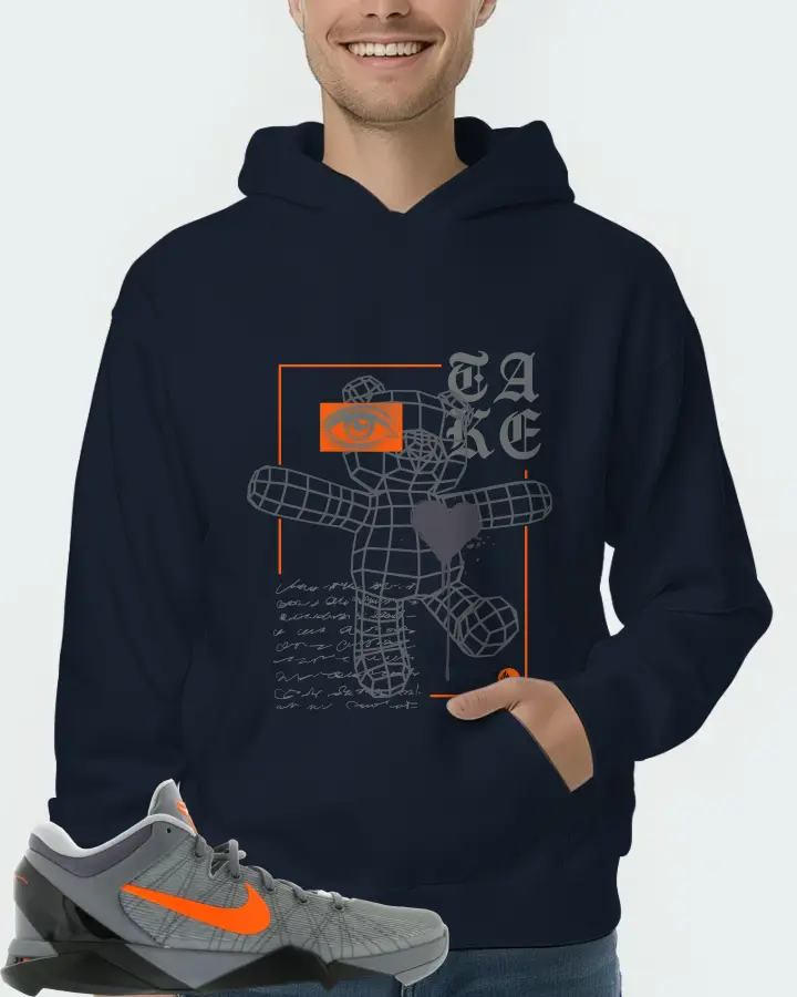 Nike Kobe 7 Sneaker Matching Navy Kid's Hoodie (TAKE) - View 4