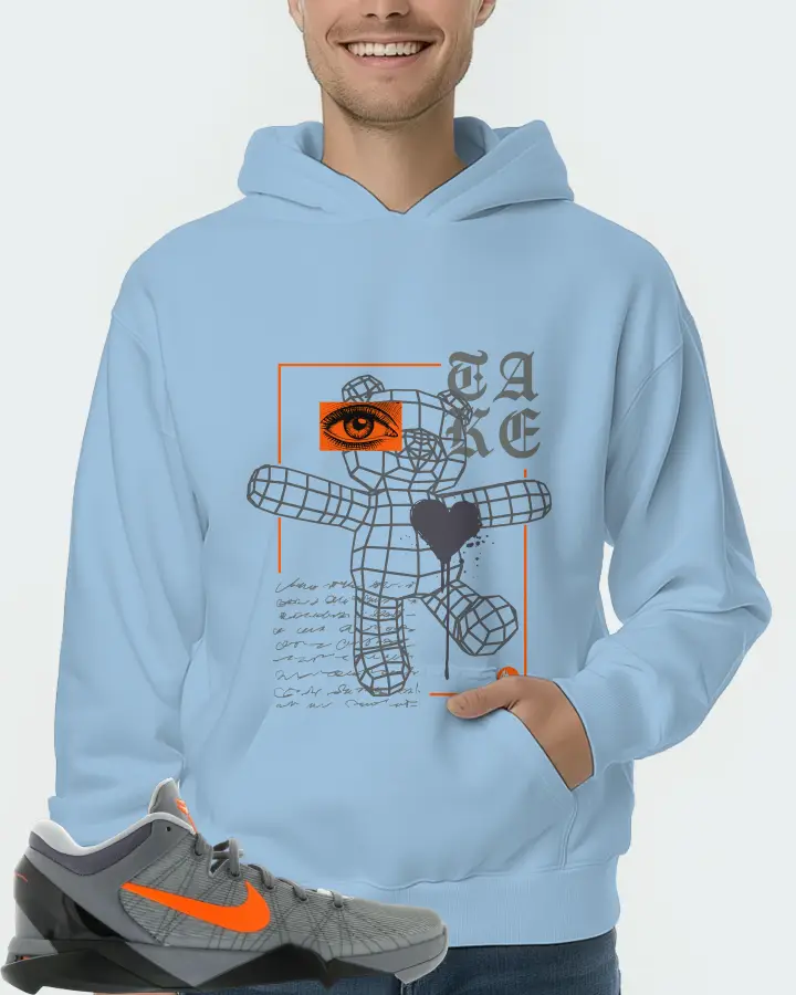 Nike Kobe 7 Sneaker Matching Carolina Blue Hoodie (TAKE) - View 4