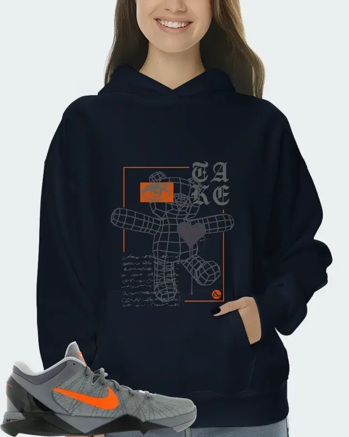 Nike Kobe 7 Sneaker Matching Navy Kid's Hoodie (TAKE) - View 5