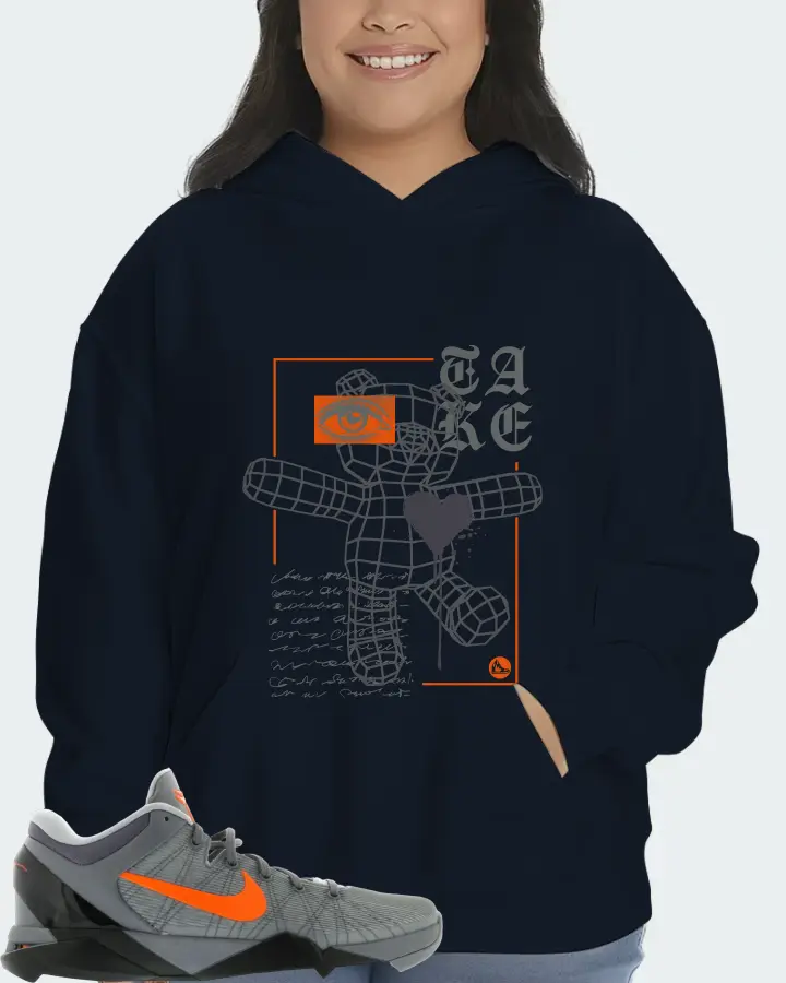 Nike Kobe 7 Sneaker Matching Navy Kid's Hoodie (TAKE) - View 7