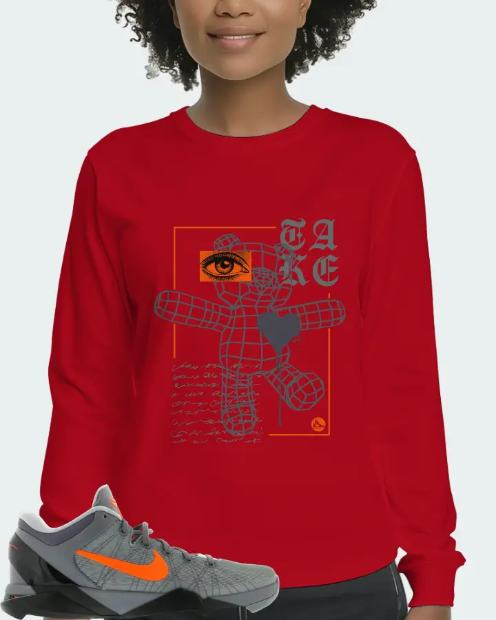 Nike Kobe 7 Sneaker Matching Red Long Sleeve T-Shirt (TAKE) - View 3