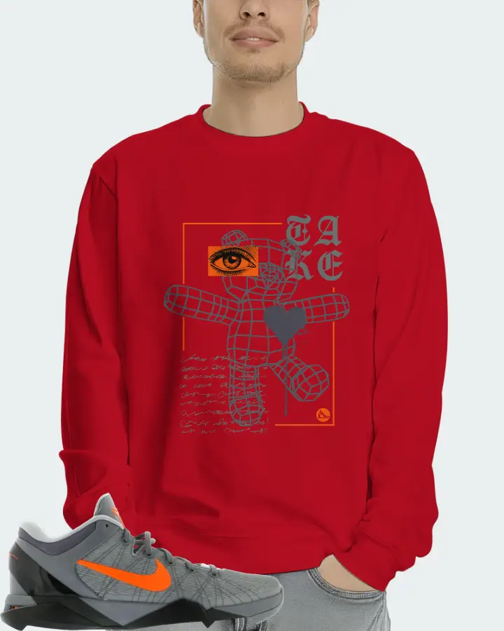 Nike Kobe 7 Sneaker Matching Red Long Sleeve T-Shirt (TAKE) - View 4