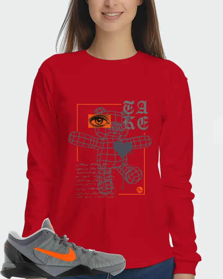 Nike Kobe 7 Sneaker Matching Red Long Sleeve T-Shirt (TAKE) - View 5
