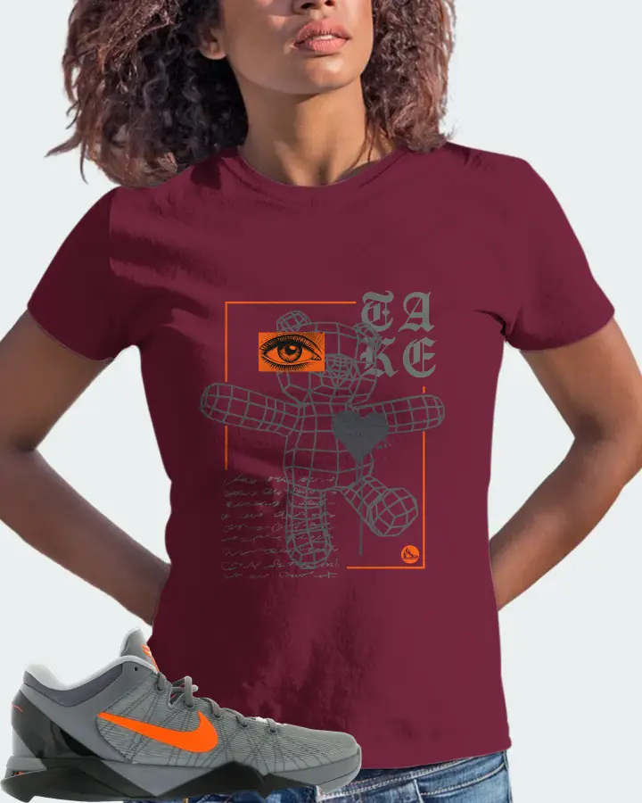 Nike Kobe 7 Sneaker Matching Maroon Kid's T-Shirt (TAKE) - View 3