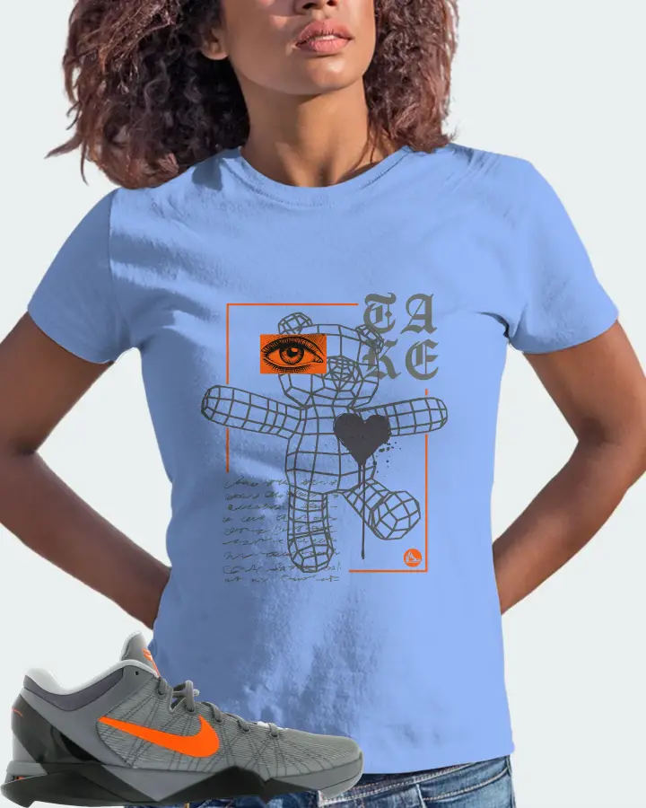 Nike Kobe 7 Sneaker Matching Carolina Blue T-Shirt (TAKE) - View 3