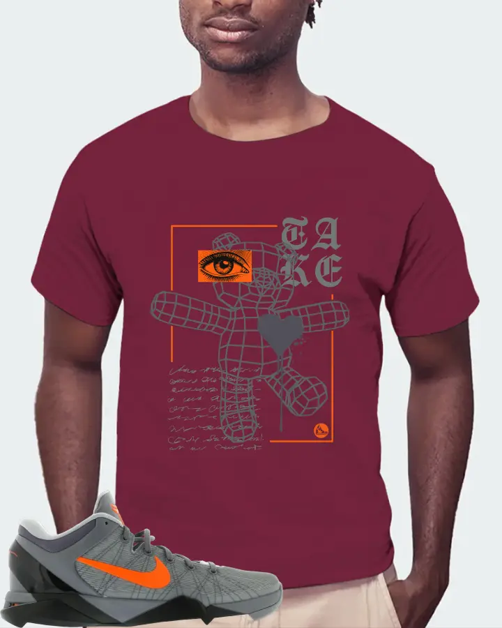 Nike Kobe 7 Sneaker Matching Maroon Kid's T-Shirt (TAKE) - View 4