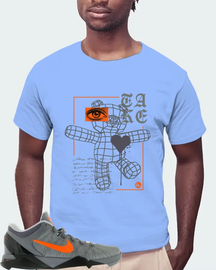 Nike Kobe 7 Sneaker Matching Carolina Blue T-Shirt (TAKE) - View 4