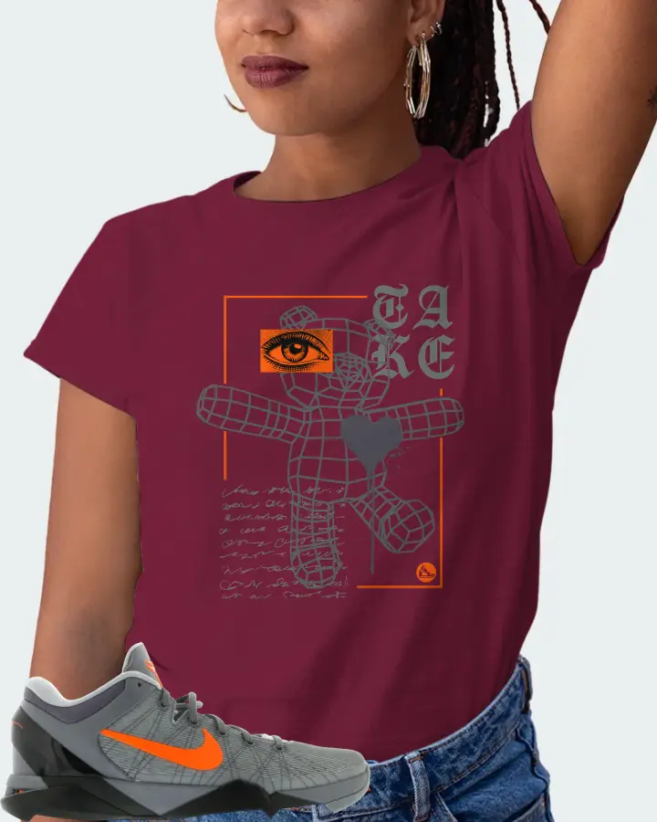 Nike Kobe 7 Sneaker Matching Maroon Kid's T-Shirt (TAKE) - View 5