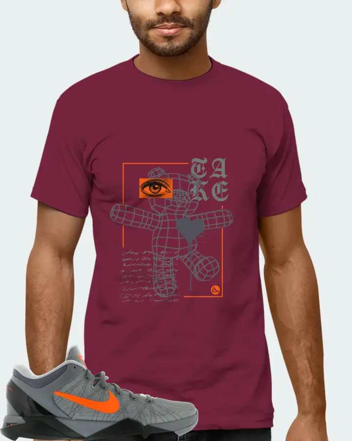 Nike Kobe 7 Sneaker Matching Maroon Kid's T-Shirt (TAKE) - View 6