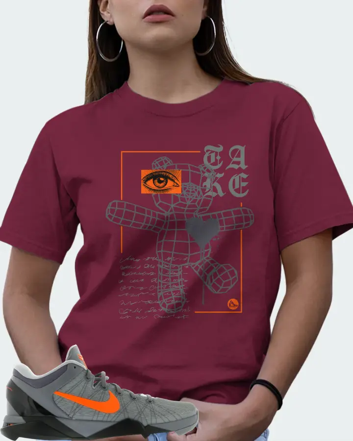 Nike Kobe 7 Sneaker Matching Maroon Kid's T-Shirt (TAKE) - View 7
