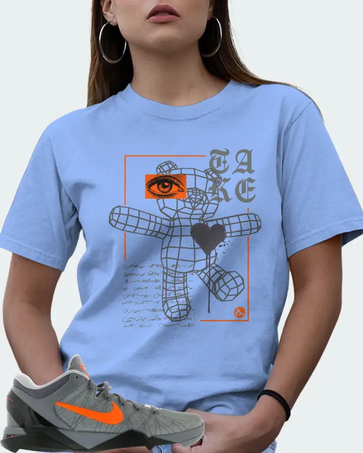Nike Kobe 7 Sneaker Matching Carolina Blue T-Shirt (TAKE) - View 7