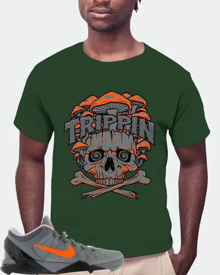 Nike Kobe 7 Sneaker Matching Forest T-Shirt (Trippin Skull) - View 4