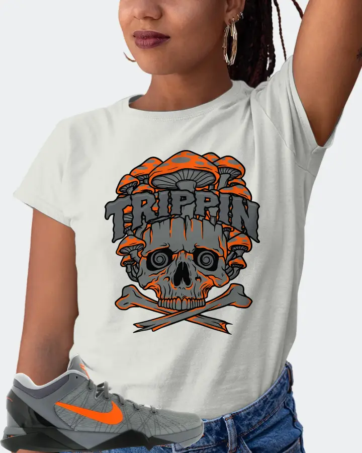Nike Kobe 7 Sneaker Matching Silver T-Shirt (Trippin Skull) - View 5