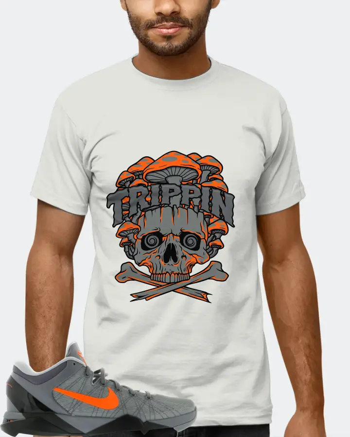 Nike Kobe 7 Sneaker Matching Silver T-Shirt (Trippin Skull) - View 6