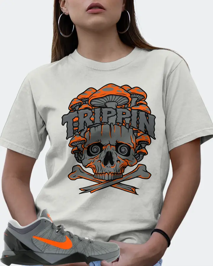 Nike Kobe 7 Sneaker Matching Silver T-Shirt (Trippin Skull) - View 7