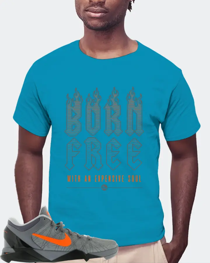 Nike Kobe 7 Sneaker Matching Aqua T-Shirt (Born Free) - View 4
