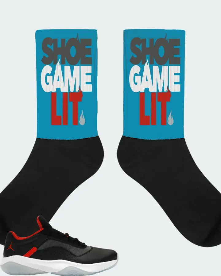 Jordan 11 CMFT Low Sneaker Matching Aqua Socks - Shoe Game Lit Classic
