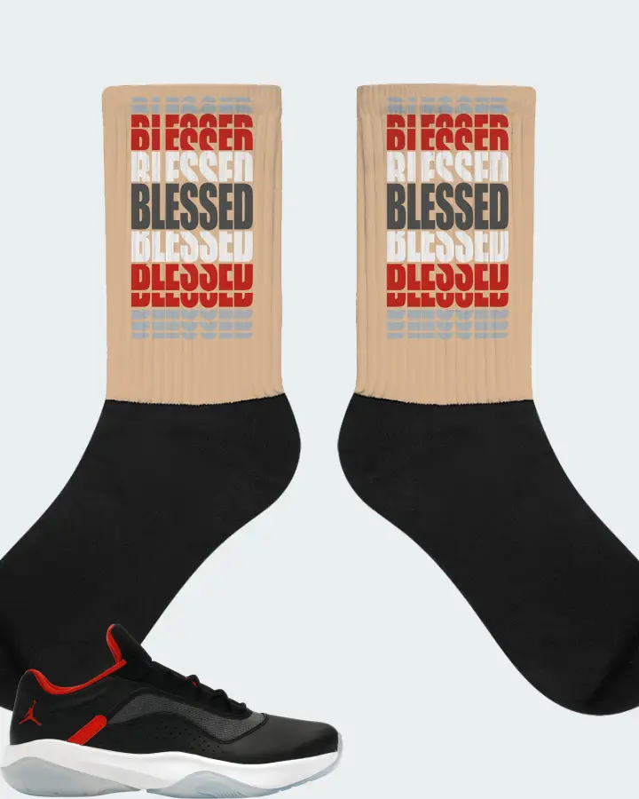 Jordan 11 CMFT Low Sneaker Matching Cream Socks - BLESSED Many Times