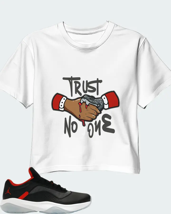 Jordan 11 CMFT Low Sneaker Matching White Crop Top - Trust No One
