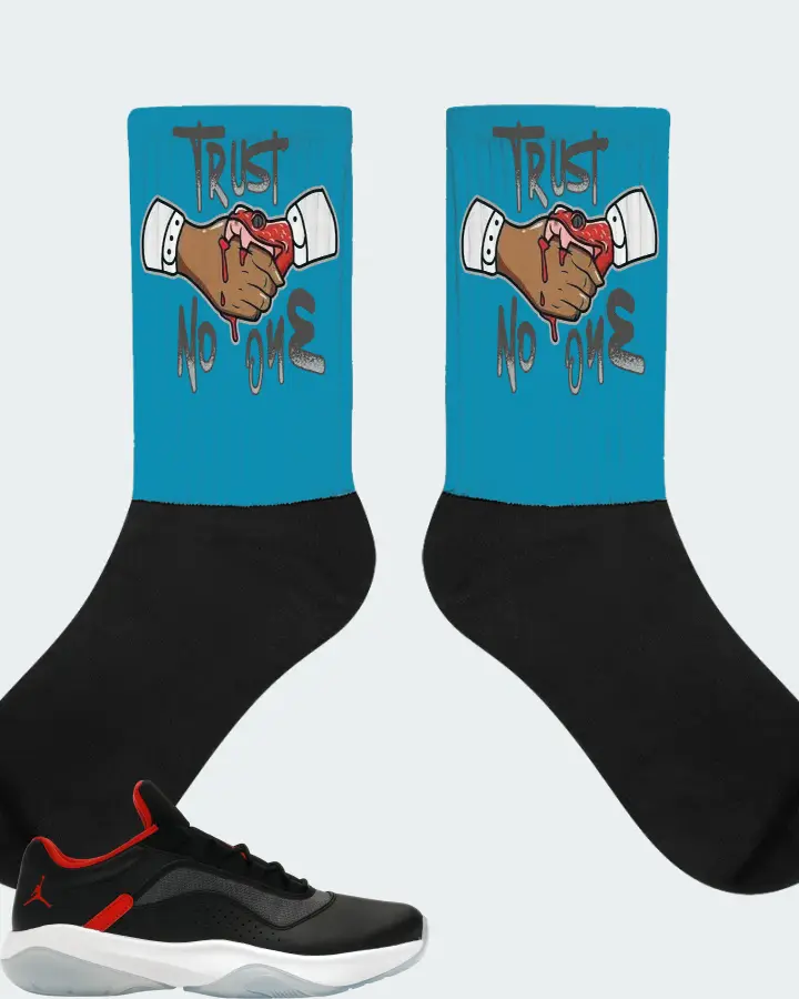 Jordan 11 CMFT Low Sneaker Matching Aqua Socks - Trust No One
