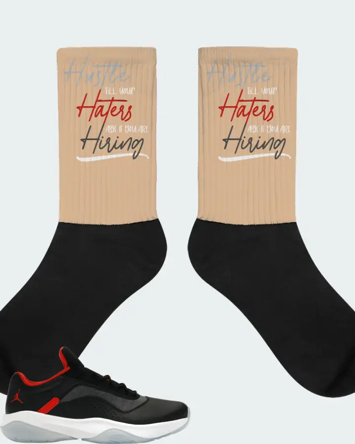 Jordan 11 CMFT Low Sneaker Matching Cream Socks - HUSTLE TILL YOUR HATERS ASK