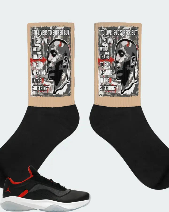 Jordan 11 CMFT Low Sneaker Matching Cream Socks - DMX Suffer Quote