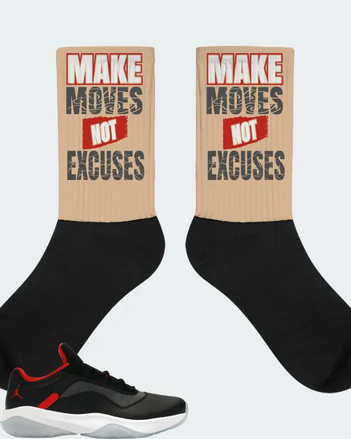 Jordan 11 CMFT Low Sneaker Matching Cream Socks - Make Moves Not Excuses