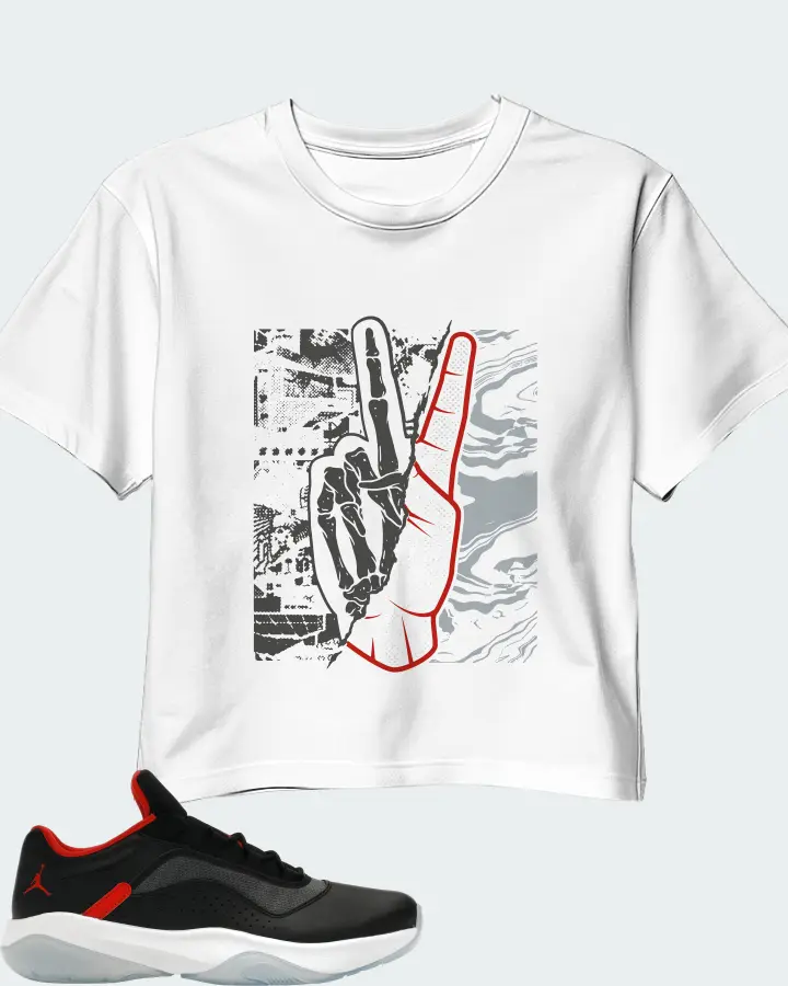 Jordan 11 CMFT Low Sneaker Matching White Crop Top - Peace of mind