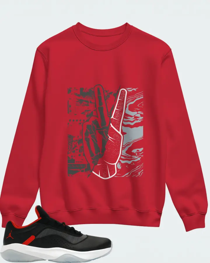 Jordan 11 CMFT Low Sneaker Matching Red Sweatshirt - Peace of mind