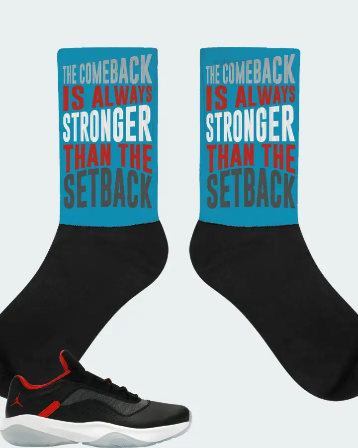 Jordan 11 CMFT Low Sneaker Matching Aqua Socks - The Comeback