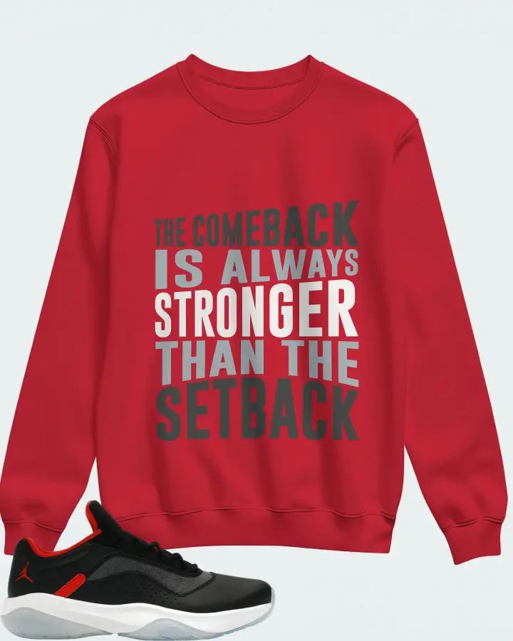 Jordan 11 CMFT Low Sneaker Matching Red Sweatshirt - The Comeback