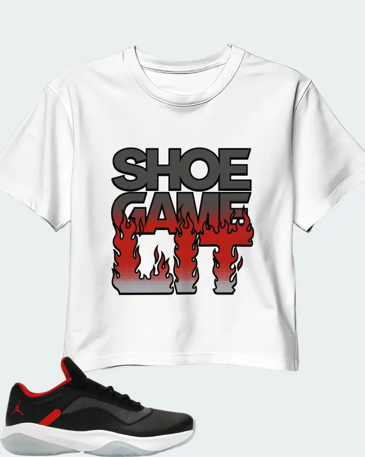 Jordan 11 CMFT Low Sneaker Matching White Crop Top - Shoe Game Lit Refreshed
