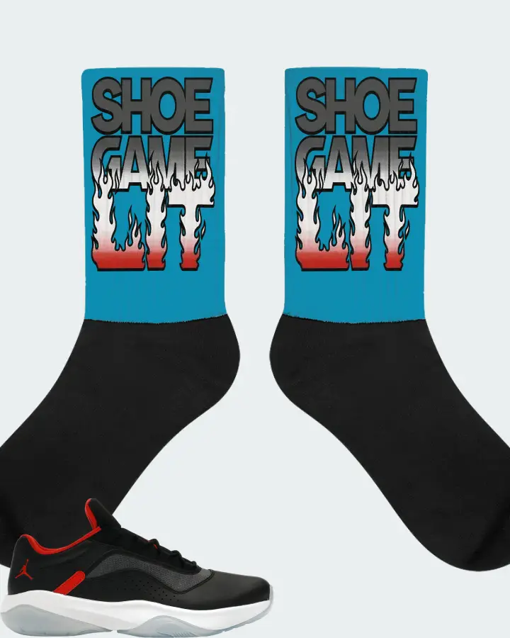 Jordan 11 CMFT Low Sneaker Matching Aqua Socks - Shoe Game Lit Refreshed