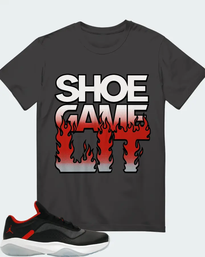 Jordan 11 CMFT Low Sneaker Matching Dark Grey T-Shirt - Shoe Game Lit Refreshed