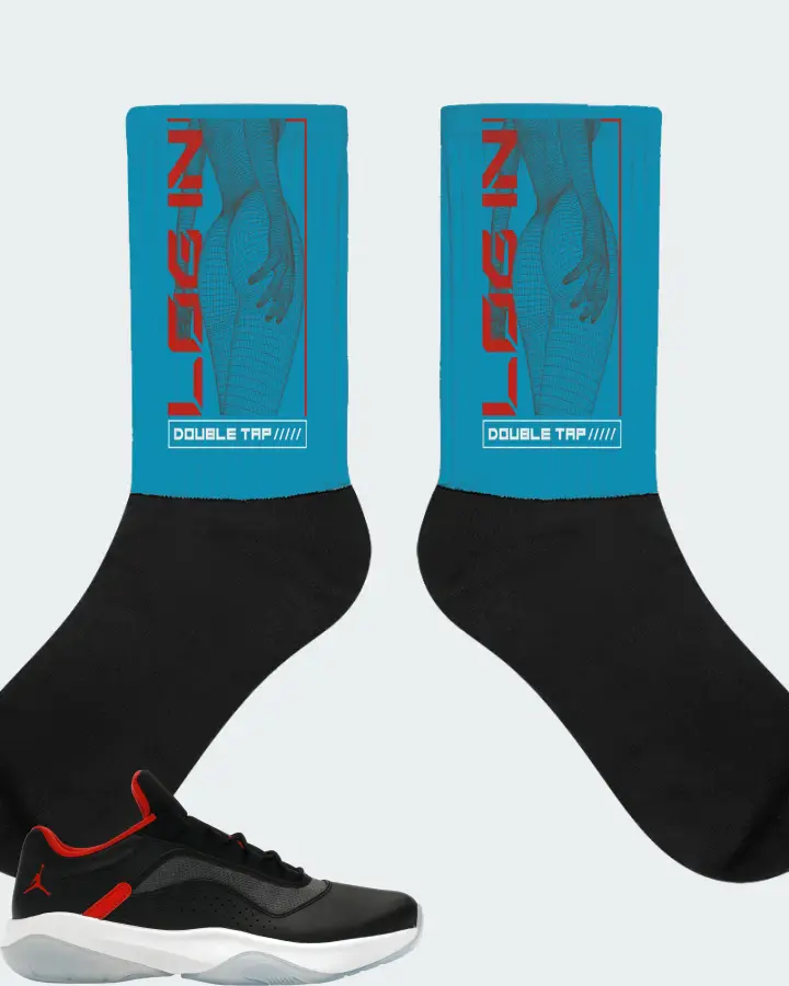 Jordan 11 CMFT Low Sneaker Matching Aqua Socks (LOGIN) - View 1