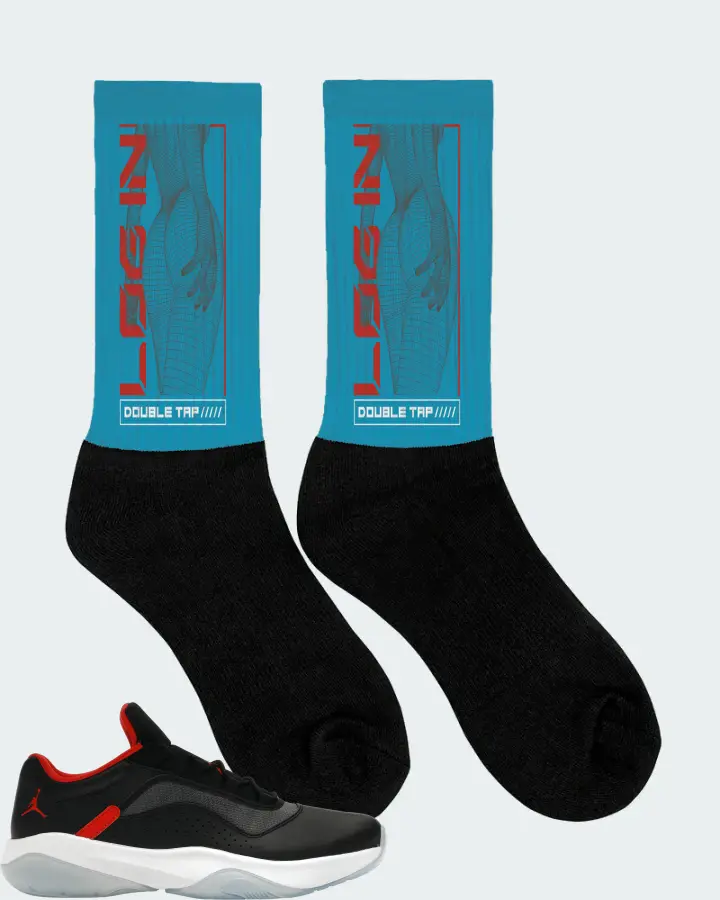 Jordan 11 CMFT Low Sneaker Matching Aqua Socks (LOGIN) - View 2