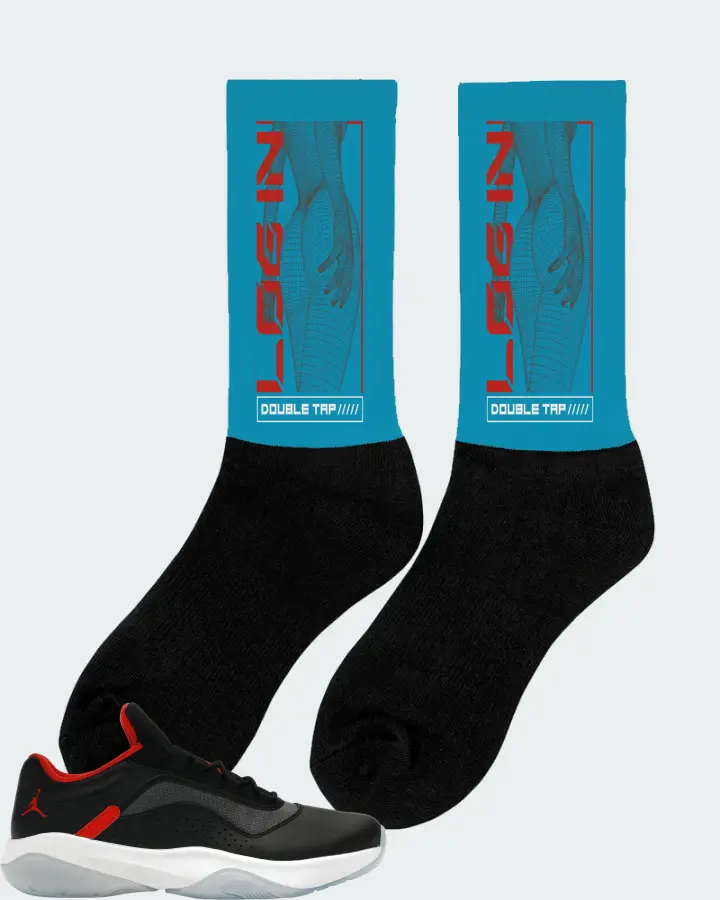 Jordan 11 CMFT Low Sneaker Matching Aqua Socks (LOGIN) - View 3