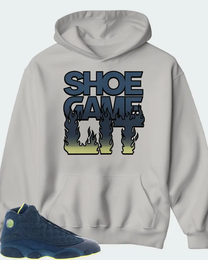Jordan 13 Retro Sneaker Matching Grey Hoodie - Shoe Game Lit Refreshed