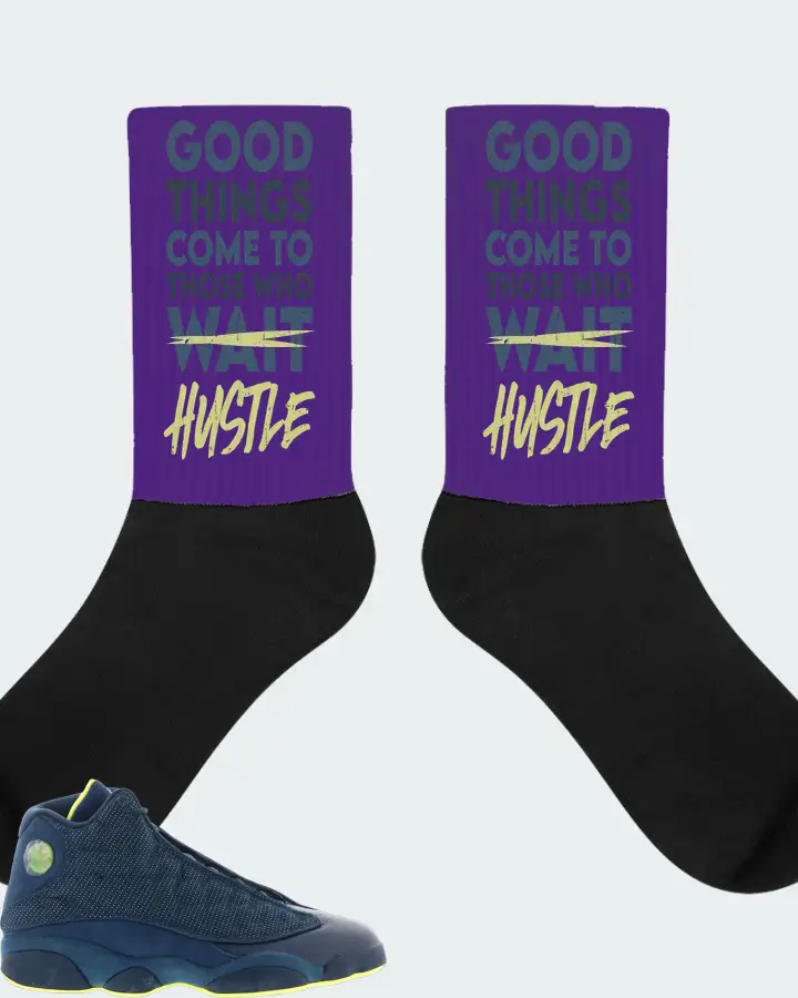 Jordan 13 Retro Sneaker Matching Purple Socks - Good Things Come
