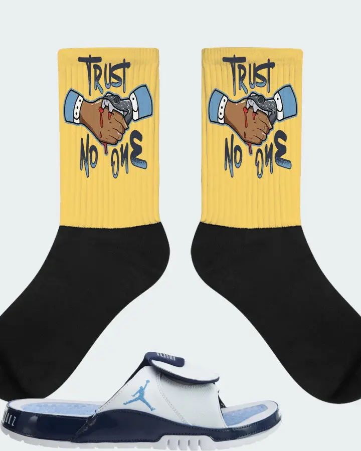 Jordan Hydro Xi Retro Sneaker Matching Yellow Socks - Trust No One