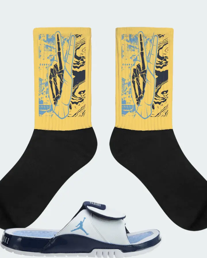 Jordan Hydro Xi Retro Sneaker Matching Yellow Socks - Peace of mind