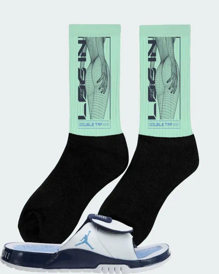 Jordan Hydro Xi Retro Sneaker Matching Mint Socks (LOGIN) - View 3