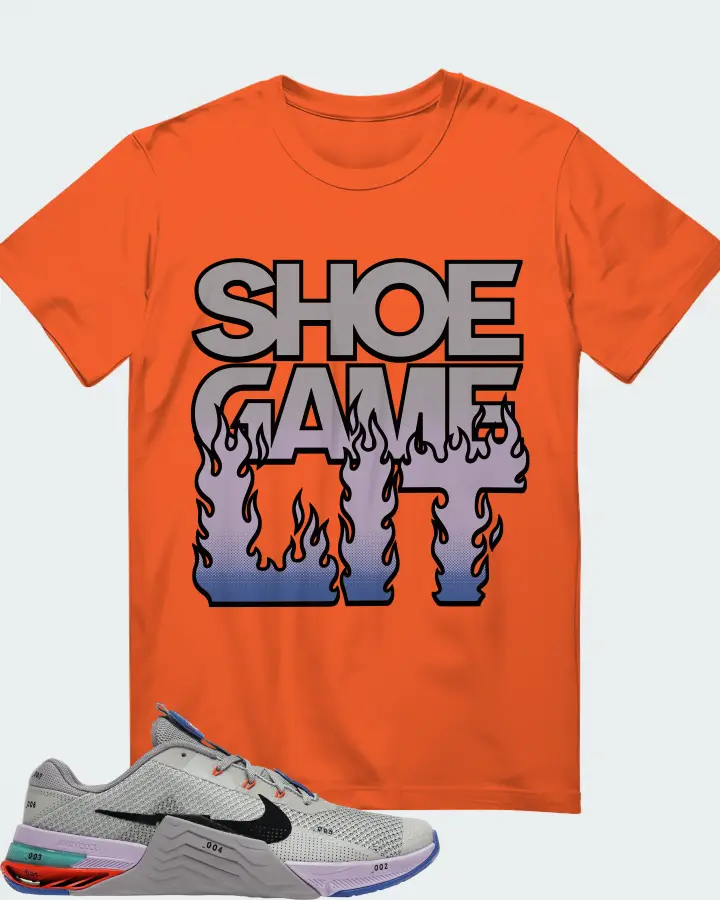 Nike Metcon 7 Sneaker Matching Orange Gildan T-Shirt - Shoe Game Lit Refreshed
