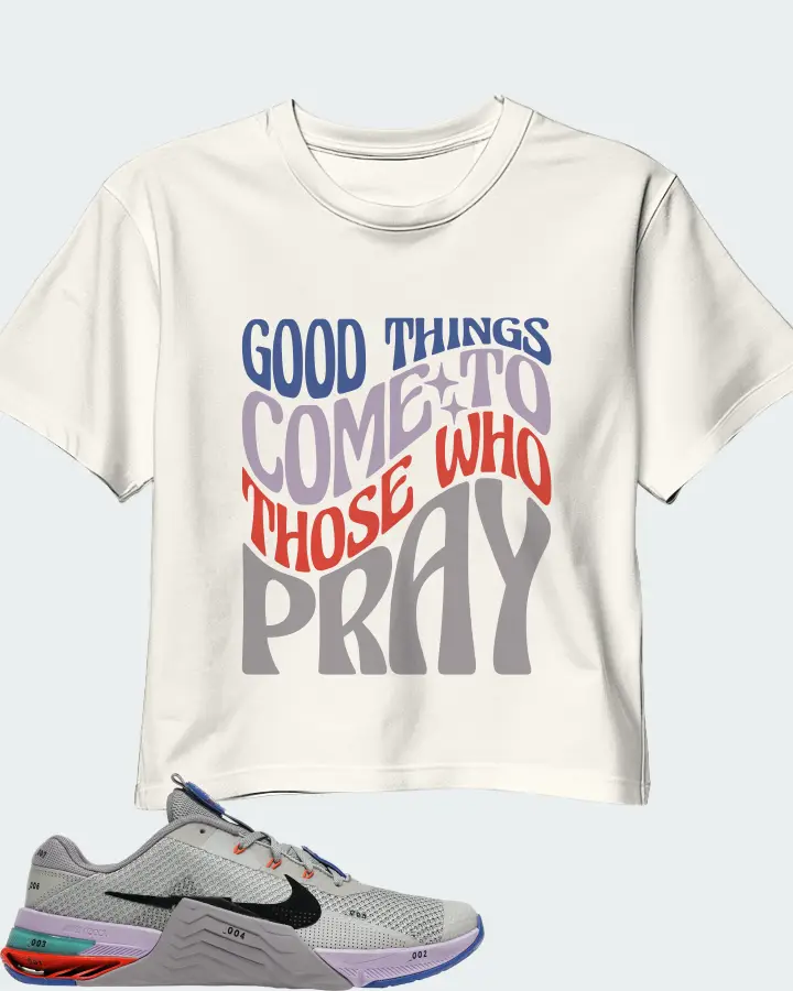 Nike Metcon 7 Sneaker Matching Ecru White Crop Top - Good Things Come To Those Who Pray