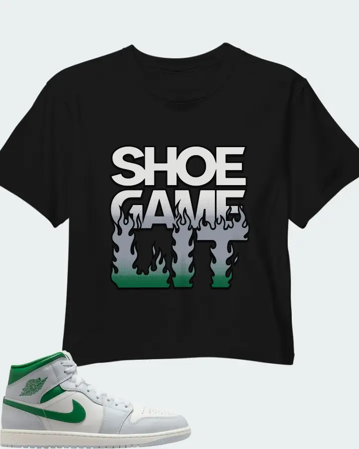 Air Jordan 1 Mid Lucky Green Matching Crop Top