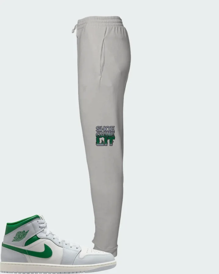 Air Jordan 1 Mid Lucky Green Matching Joggers