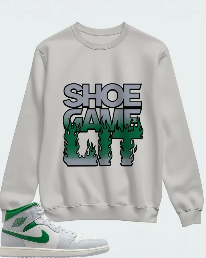 Air Jordan 1 Mid Lucky Green Matching Sweatshirt