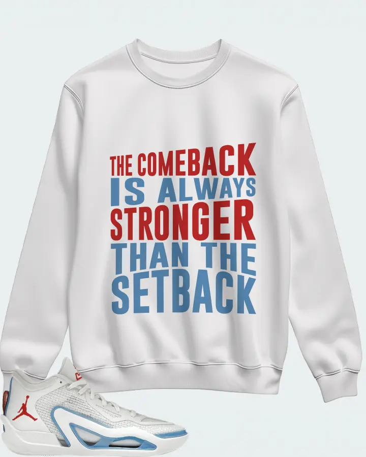 Jordan Tatum 1 Sneaker Matching White Sweatshirt - The Comeback